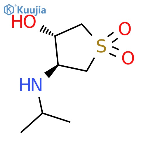 Thiophene-3-ol, tetrahydro-4-[(1-methylethyl)amino]-, 1,1-dioxide, trans- structure