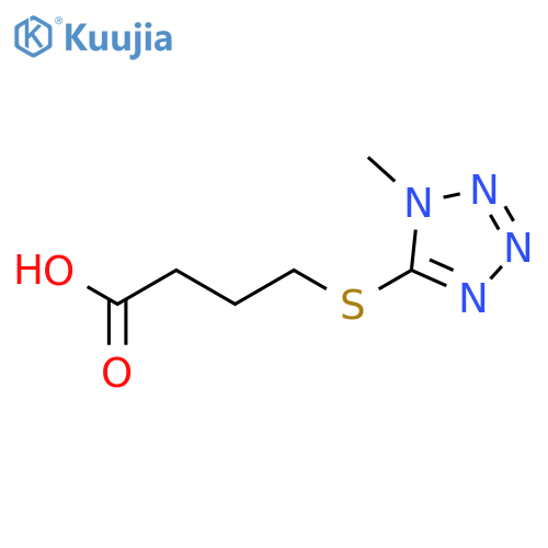Butanoic acid, 4-[(1-methyl-1H-tetrazol-5-yl)thio]- structure