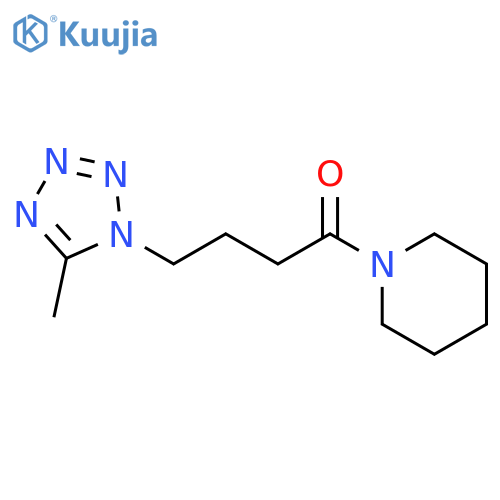 Piperidine, 1-[4-(5-methyl-1H-tetrazol-1-yl)-1-oxobutyl]- structure