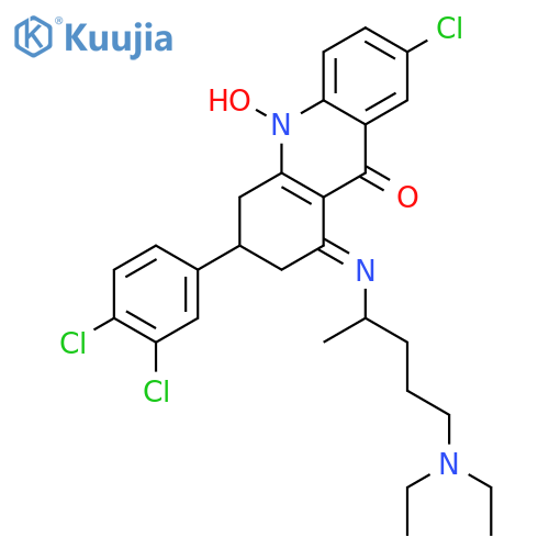 9(2H)-Acridinone,7-chloro-3-(3,4-dichlorophenyl)-1-[[4-(diethylamino)-1-methylbutyl]imino]-1,3,4,10-tetrahydro-10-hydroxy- structure
