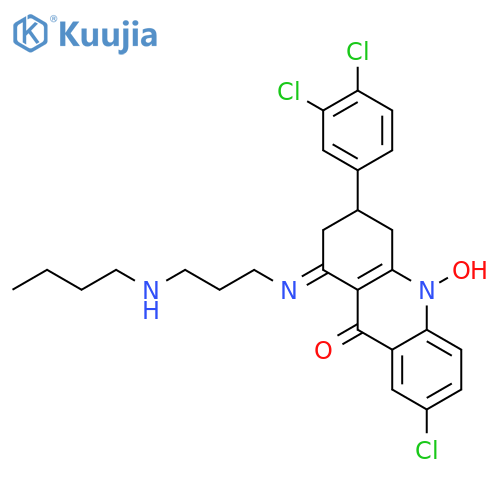 9(2H)-Acridinone,1-[[3-(butylamino)propyl]imino]-7-chloro-3-(3,4-dichlorophenyl)-1,3,4,10-tetrahydro-10-hydroxy- structure