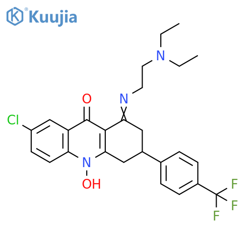 9(2H)-Acridinone,7-chloro-1-[[2-(diethylamino)ethyl]imino]-1,3,4,10-tetrahydro-10-hydroxy-3-[4-(trifluoromethyl)phenyl]- structure