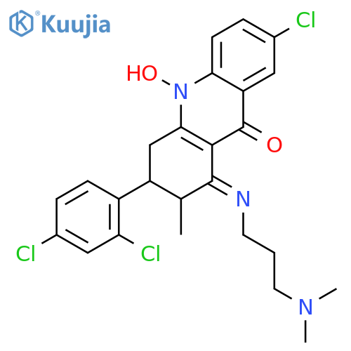 9(2H)-Acridinone,7-chloro-3-(2,4-dichlorophenyl)-1-[[3-(dimethylamino)propyl]imino]-1,3,4,10-tetrahydro-10-hydroxy-2-methyl- structure