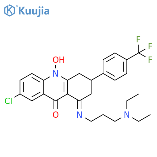 7-Chloro-1-[[3-(diethylamino)propyl]imino]-1,3,4,10-tetrahydro-10-hydroxy-3-[4-(trifluoromethyl)phenyl]-9(2H)-acridinone structure