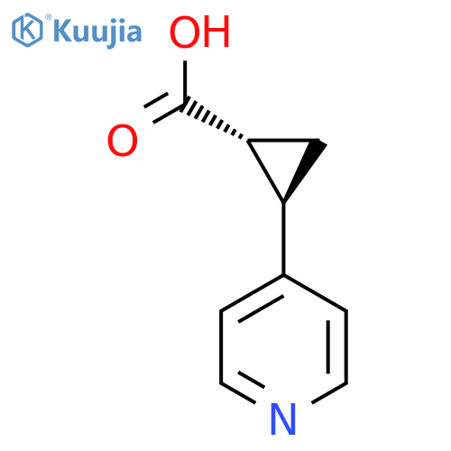 rac-(1R,2R)-2-(pyridin-4-yl)cyclopropane-1-carboxylic acid structure