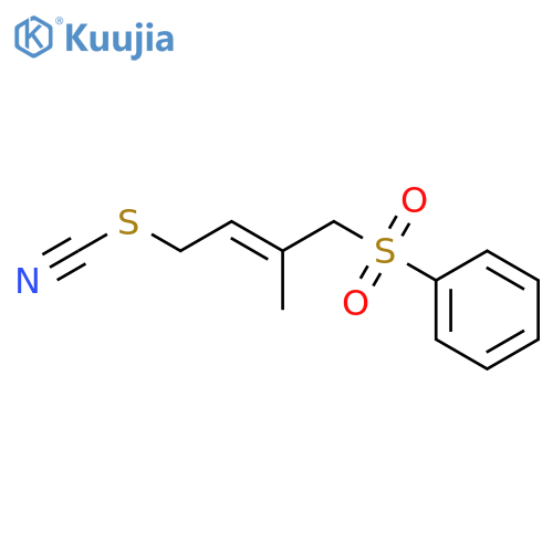 Thiocyanic acid, 3-methyl-4-(phenylsulfonyl)-2-butenyl ester structure