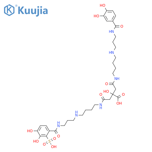 Butanoic acid,4-[[4-[[3-[(3,4-dihydroxybenzoyl)amino]propyl]amino]butyl]amino]-2-[2-[[4-[[3-[(3,4-dihydroxy-2-sulfobenzoyl)amino]propyl]amino]butyl]amino]-2-oxoethyl]-2-hydroxy-4-oxo- structure