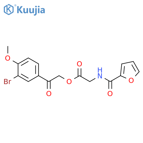 2-(3-bromo-4-methoxyphenyl)-2-oxoethyl (2-furoylamino)acetate structure