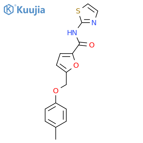 5-[(4-methylphenoxy)methyl]-N-(1,3-thiazol-2-yl)furan-2-carboxamide structure