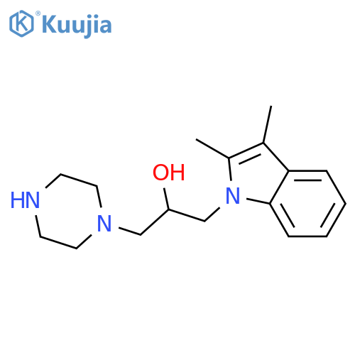 1-(2,3-Dimethylindol-1-yl)-3-piperazin-1-ylpropan-2-ol structure