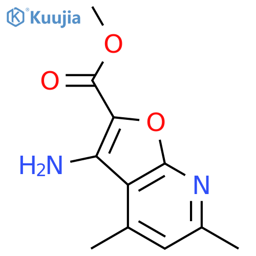 Furo[2,3-b]pyridine-2-carboxylicacid, 3-amino-4,6-dimethyl-, methyl ester structure