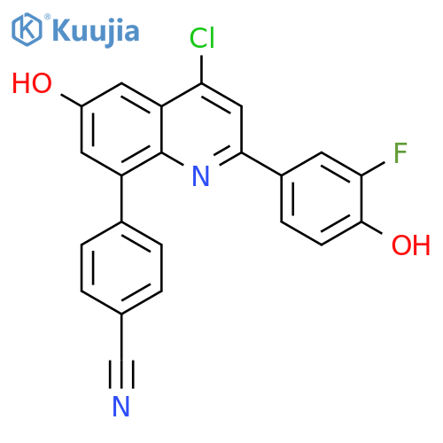 Benzonitrile,4-[4-chloro-2-(3-fluoro-4-hydroxyphenyl)-6-hydroxy-8-quinolinyl]- structure