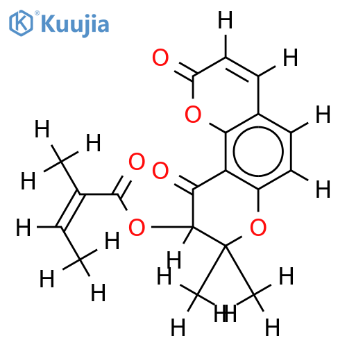 (+)-(3'S)-3'-angeloyloxy-4'-oxo-(3',4')-dihydroseselin structure