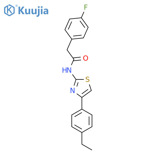 N-[4-(4-ethylphenyl)-1,3-thiazol-2-yl]-2-(4-fluorophenyl)acetamide structure