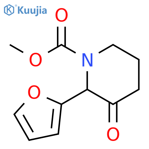 1-Piperidinecarboxylic acid, 2-(2-furanyl)-3-oxo-, methyl ester structure