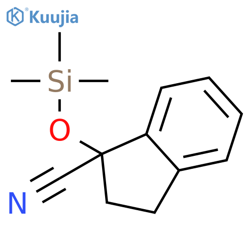 1H-Indene-1-carbonitrile, 2,3-dihydro-1-[(trimethylsilyl)oxy]-, (1S)- structure