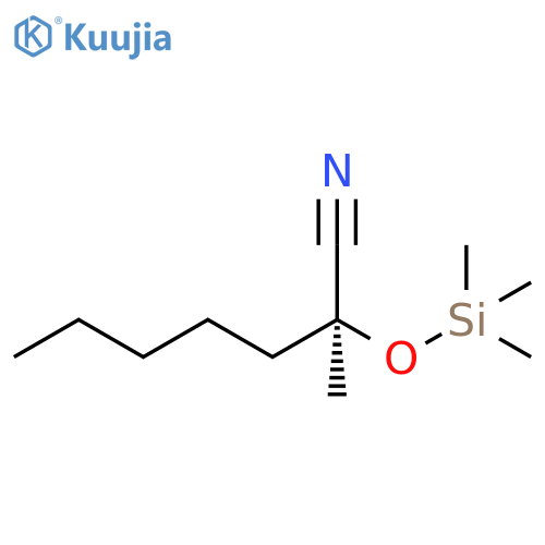 Heptanenitrile, 2-methyl-2-[(trimethylsilyl)oxy]-, (2S)- structure