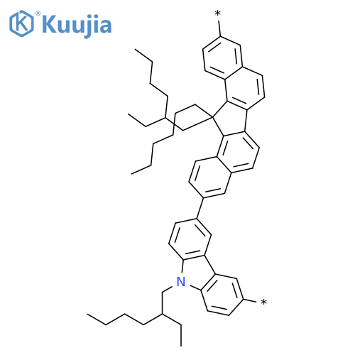 Poly[[9-(2-ethylhexyl)-9H-carbazole-3,6-diyl][13-(2-ethylhexyl)-13-hexyl-13H-dibenzo[a,i]fluorene-3,10-diyl]] structure