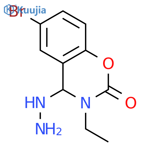 2H-1,3-Benzoxazin-2-one, 6-bromo-3-ethyl-4-hydrazino-3,4-dihydro- structure