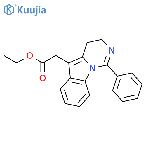 Pyrimido[1,6-a]indole-5-acetic acid, 3,4-dihydro-1-phenyl-, ethyl ester structure
