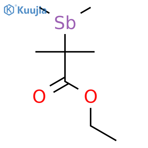 2-dimethylstibanyl-2-methylpropionic acid ethyl ester structure