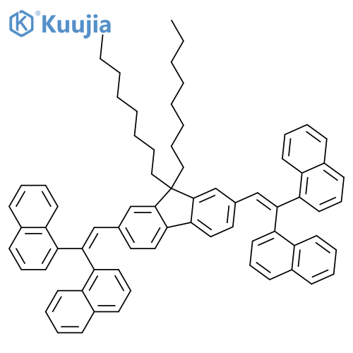 9H-FLUORENE, 2,7-BIS(2,2-DI-1-NAPHTHALENYLETHENYL)-9,9-DIOCTYL- structure