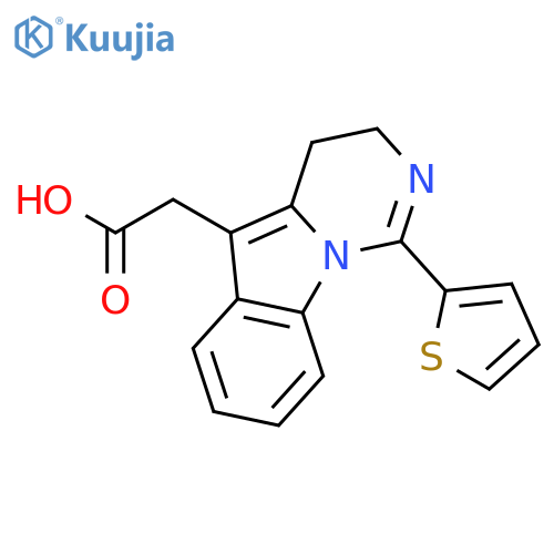 Pyrimido[1,6-a]indole-5-acetic acid, 3,4-dihydro-1-(2-thienyl)- structure