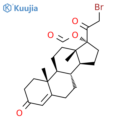 Pregn-4-ene-3,20-dione, 21-bromo-17-(formyloxy)- structure