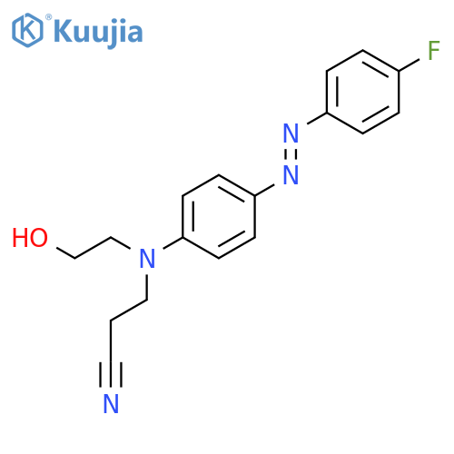 PROPANENITRILE, 3-[[4-[(4-FLUOROPHENYL)AZO]PHENYL](2-HYDROXYETHYL)AMINO]- structure