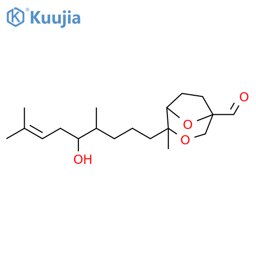 3,8-Dioxabicyclo[3.2.1]octane-1-carboxaldehyde, 4-(5-hydroxy-4,8-dimethyl-7-nonenyl)-4-methyl- (9CI) structure