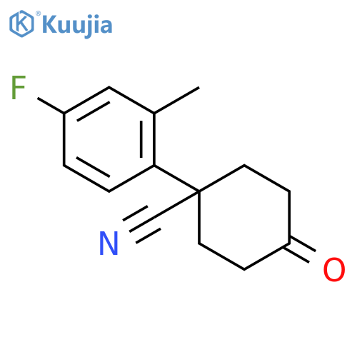 1-(4-Fluoro-2-methylphenyl)-4-oxocyclohexanecarbonitrile structure