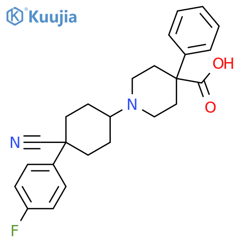 4-Piperidinecarboxylic acid, 1-[4-cyano-4-(4-fluorophenyl)cyclohexyl]-4-phenyl- structure