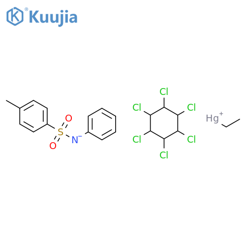 ethylmercury(1+) [(4-methylphenyl)sulfonyl](phenyl)azanide - 1,2,3,4,5,6-hexachlorocyclohexane (1:1:1) structure