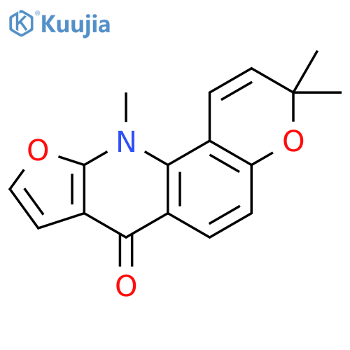 7H-Furo[2,3-b]pyrano[2,3-h]quinolin-7-one, 3,11-dihydro-3,3,11-trimethyl- structure