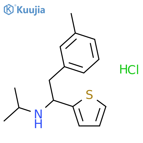 2-Thiophenemethanamine,N-(1-methylethyl)-a-[(3-methylphenyl)methyl]-, hydrochloride (1:1) structure