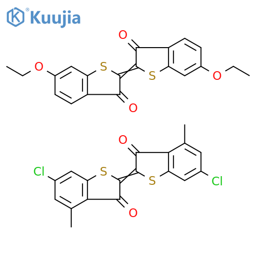 Benzo[b]thiophen-3(2H)-one, 6-chloro-2-(6-chloro-4-methyl-3-oxobenzo[b]thien-2(3H)-ylidene)-4-methyl-, mixt. with 6-ethoxy-2-(6-ethoxy-3-oxobenzo[b]thien-2(3H)-ylidene)benzo[b]thiophen-3(2H)-one (9CI) structure