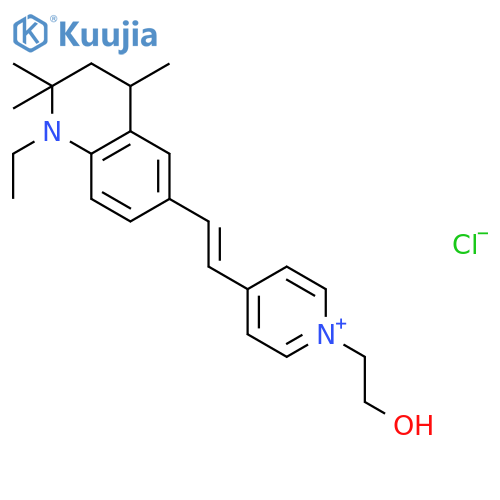 4-[2-(1-ethyl-1,2,3,4-tetrahydro-2,2,4-trimethyl-6-quinolyl)vinyl]-1-(2-hydroxyethyl)pyridinium chloride structure
