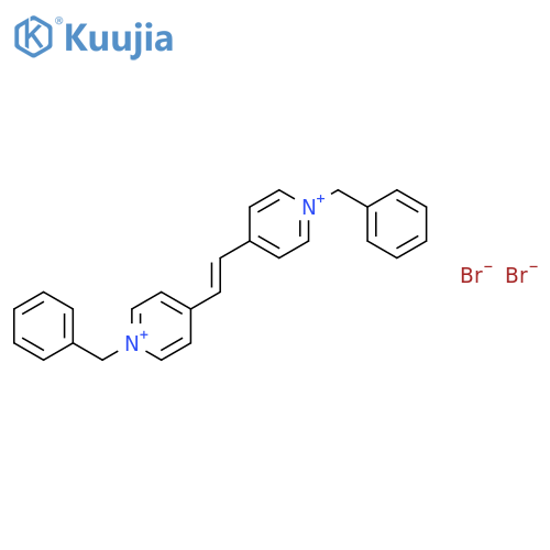 PYRIDINIUM, 4,4'-(1,2-ETHENEDIYL)BIS[1-(PHENYLMETHYL)-, DIBROMIDE structure