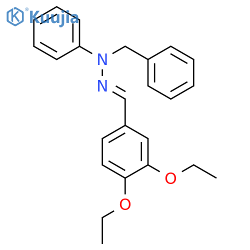 BENZALDEHYDE, 3,4-DIETHOXY-, PHENYL(PHENYLMETHYL)HYDRAZONE structure