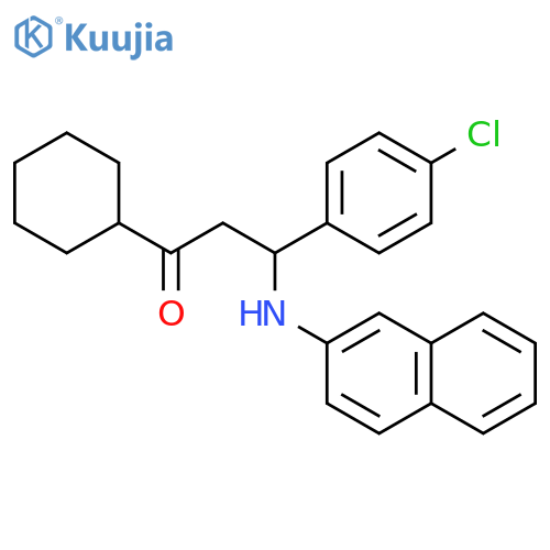 1-PROPANONE, 3-(4-CHLOROPHENYL)-1-CYCLOHEXYL-3-(2-NAPHTHALENYLAMINO)- structure