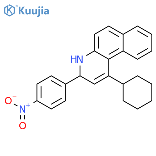 Benzo[f]quinoline, 1-cyclohexyl-3,4-dihydro-3-(4-nitrophenyl)- structure