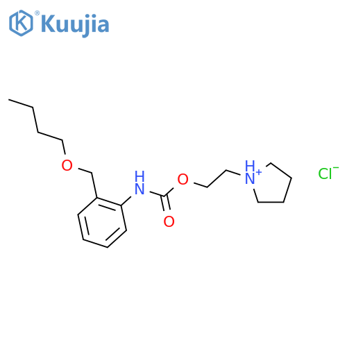 1-[2-({[2-(butoxymethyl)phenyl]carbamoyl}oxy)ethyl]pyrrolidinium chloride structure