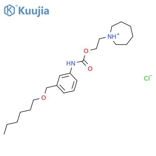 1-{2-[({3-[(hexyloxy)methyl]phenyl}carbamoyl)oxy]ethyl}azepanium chloride structure