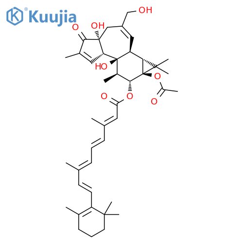 Retinoic acid,9a-(acetyloxy)-1a,1b,4,4a,5,7a,7b,8,(1aR,1bS,4aR,7aS,7bS,8R,9R,9aS)-9,9a-decahydro-4a,7b-dihydroxy-3-(hydroxymethyl)-1,1,6,8-tetramethyl-5-oxo-1H-cyclopropa[3,4]benz[1,2-e]azulen-9-ylester (9CI) structure