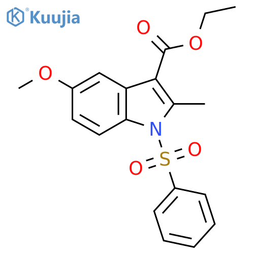 1H-Indole-3-carboxylic acid, 5-methoxy-2-methyl-1-(phenylsulfonyl)-, ethyl ester structure