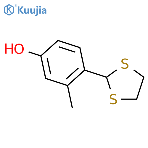 4-(1,3-dithiolan-2-yl)-3-methylphenol structure