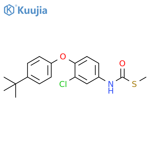 Carbamothioic acid, [3-chloro-4-[4-(1,1-dimethylethyl)phenoxy]phenyl]-,S-methyl ester structure