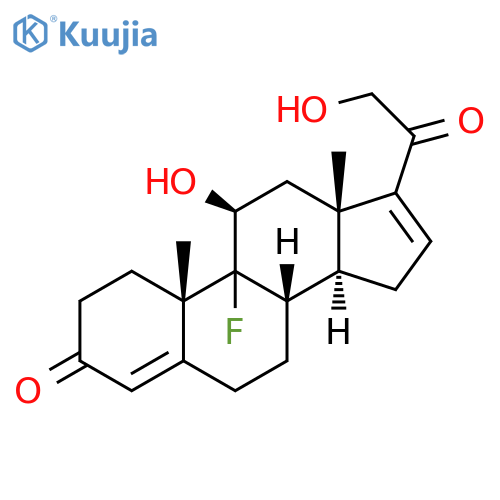 Pregna-4,16-diene-3,20-dione,9-fluoro-11,21-dihydroxy-, (11b)- (9CI) structure