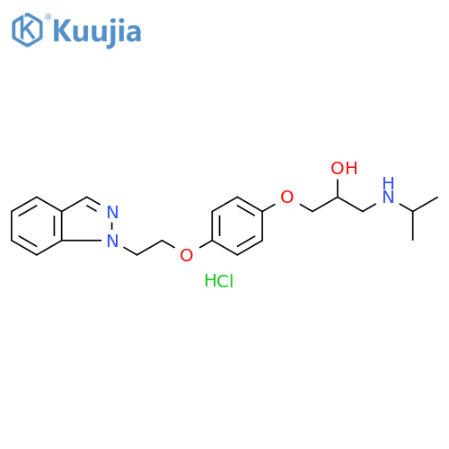 2-Propanol,1-[4-[2-(1H-indazol-1-yl)ethoxy]phenoxy]-3-[(1-methylethyl)amino]-,monohydrochloride structure