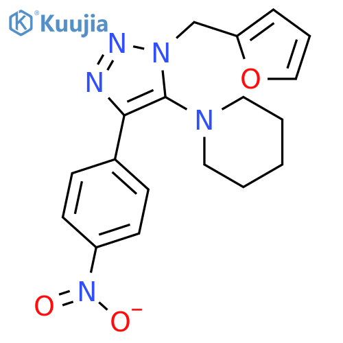 1-{1-[(Furan-2-yl)methyl]-4-(4-nitrophenyl)-1H-1,2,3-triazol-5-yl}piperidine structure